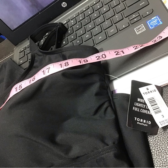 Torrid 3 plus size black corset lace up one piece swimsuit NWT - Picture 8 of 9